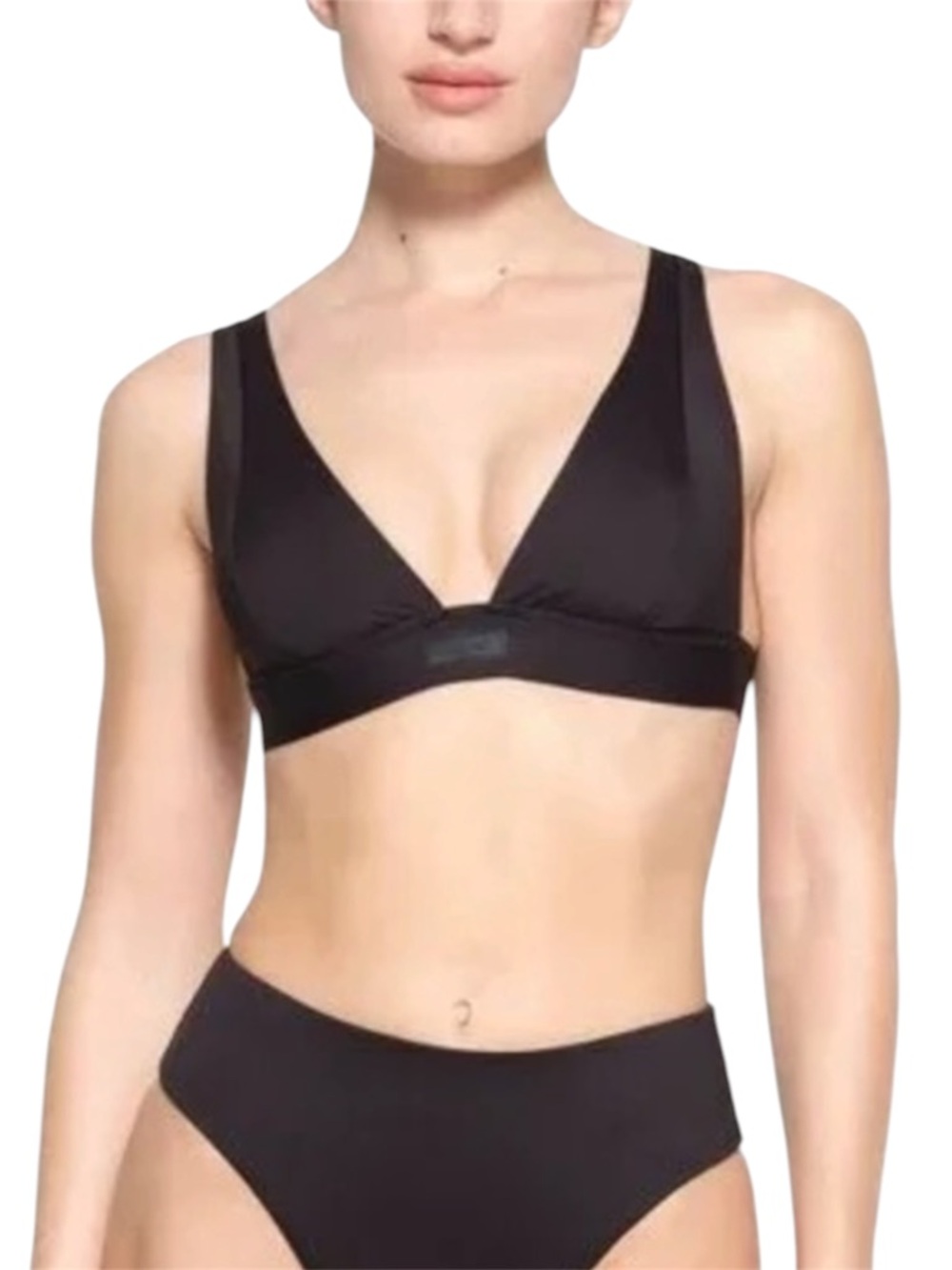 Skims Swim Plunge Bikini Top in Onyn • NWT